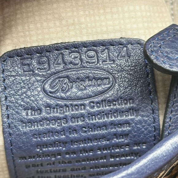 Brighton Renata Blue Medallion Tote Shoulder Bag Handbag Purse Coated Canvas - Picture 8 of 12